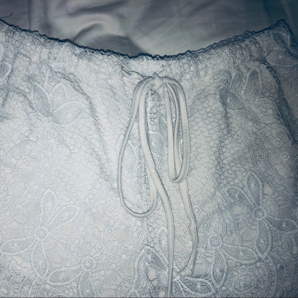 White Tie Lace Shorts - Picture 3 of 5